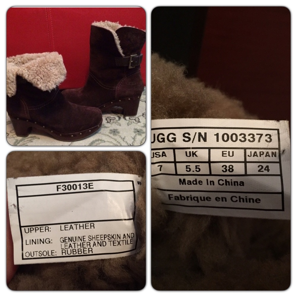 Ugg Amoret Java Suede Sheepskin Mid Boot Size 7 - image 4